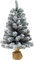 Alberello di Natale Pinetto Innevato 65 cm - Albero di Natale Piccolo 60 Rami con Sacco in Juta Base Solida da Tavolo, scrivania, davanzale