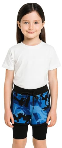A2Z 4 Kids Girls Shorts 100% Cotton Dance Sports Trendy Fashion Summer Hot Short - Girls Shorts 426 Camo Blue 5-6
