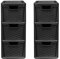 3 Drawer Medium Rattan Tower Unit - Black, Set of 2 Units - 47cm (H) x 19cm (W) x 26cm (D)