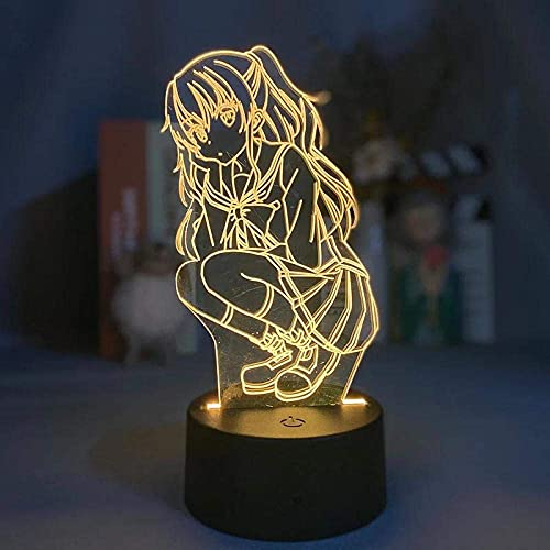 KJsdaADSA Lámpara LED 3D Lllusion Light Lámpara de escritorio Anime japonés Light , para decoración de dormitorio infantil Luz nocturna Regalo de cumpleaños Manga Gadget 7 colores