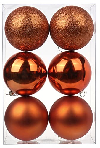 10CM Weihnachtsdeko Weihnachtskugeln, 6 Stücke Bruchsiche Christbaumkugeln Ornamente Weihnachtsbaumschmuck für Weihnachtsbaum Christbaumkugeln Weihnachtsdekoration Kugeln