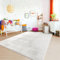 TT Home Teppich Kinderzimmer Waschbar rutschfest Kinderteppich Junge Mädchen Weich Pastell, Farbe:Silber, Größe:80x150 cm