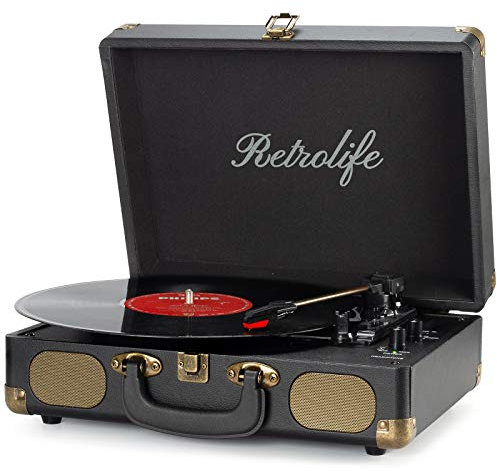 Giradischi vintage wireless a 3 velocità con altoparlanti integrati