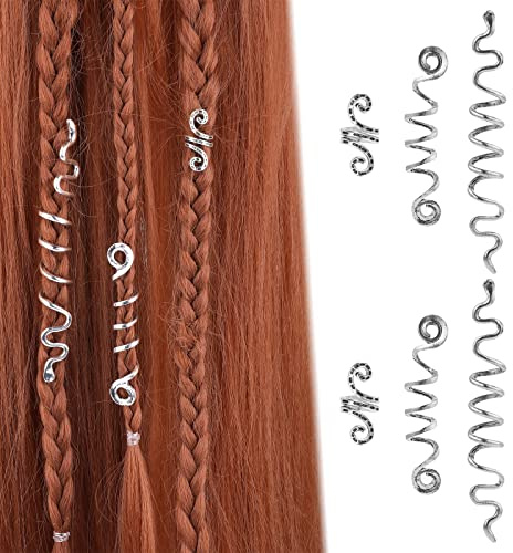 WLLHYF 6 Stück Schlangenhaar-Zöpfe – Metall-Haarschmuck-Clips & Manschetten: Spirale Schlange keltisches Design für Frauen und Mädchen