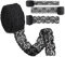 4 Rollen Spitzenbänder Schwarz Vintage Spitzenband Schwarz Baumwolle Spitzenstoff Spitzenband Strecken Blumen Muster Spitze Meterware Rolle Bänder Spitzen für Geschenkverpackung Valentinstag Hochzeit