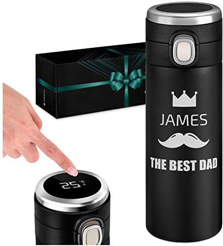 Maverton Thermal Mug for Man - Customisable 400 ml Travel Tumbler for him - Coffee On The Go - Mens Gadgets - Coffee Mug for Birthday - Personalised Tumbler for boy - DAD