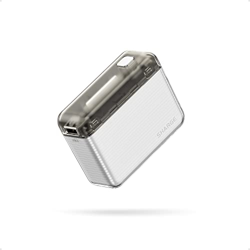 sharge Flow Portable Charger by Shargeek, 10000mAh Mini Power Bank with 20W USB-C Fast Charging, Dual Output Portable Charger Power Bank Compatible with iPhone, Galaxy, iPad (White)