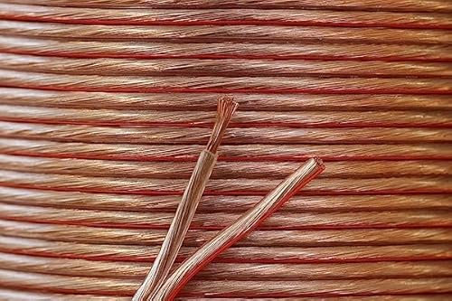 Reulin 100 Metres - Strand Speaker Cable Wire for Home HiFi/Car Audio 0.75mm² 24x0.2 CCA Transparent 100m