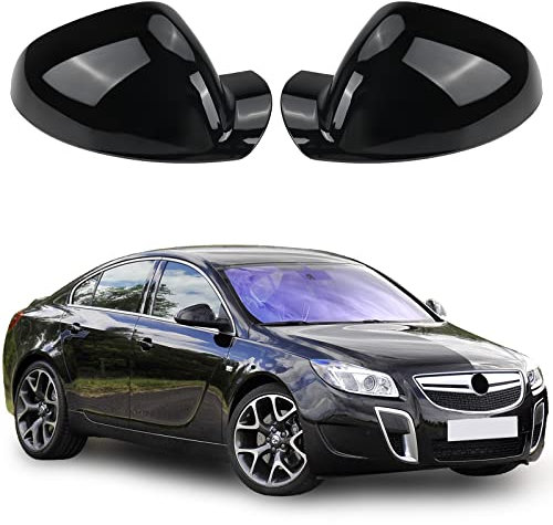 Auto Spiegelkappen, 1 Paar Auto Tür Außenspiegelkappe Rückspiegelkappe Seitenspiegel Abdeckungen für 2008-2017 Vauxhall/Opel Insignia A Hatchback & Estate (Schwarz)