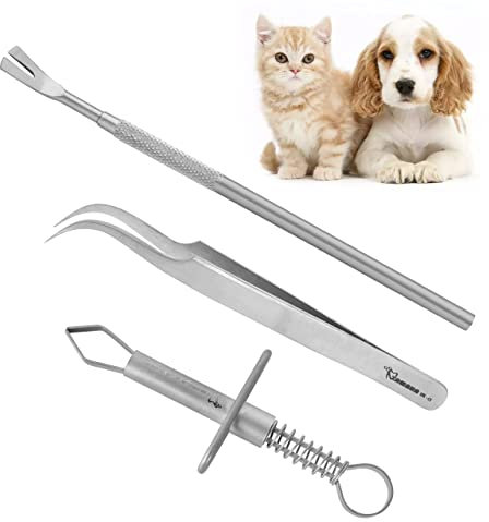 My AR store Professional Tick Tweezers for Dogs/Cats/Horses/Humans, 3 Pcs Painlessly Tick Remover for Humans and Cats Pets