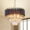 FRIXCHUR Moderne Kristall-Kronleuchter 3-Tier-Kristall-Kronleuchter Licht 15,7'' Schwarz und Gold Pendelleuchte Leuchten für Wohnzimmer Küche Insel Foyer E14x5 Bulb（Nicht enthalten Bulb）