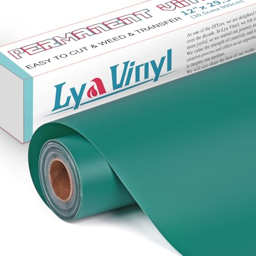 Lya Vinyl Plotterfolie Vinyl,30,5cm x 900cm Permanent Vinylfolie Plotter für Cricut Silhouette Cameo für Partydekoration, Tassen,und Anderen Bastelprojekte(Dunkelgrün)