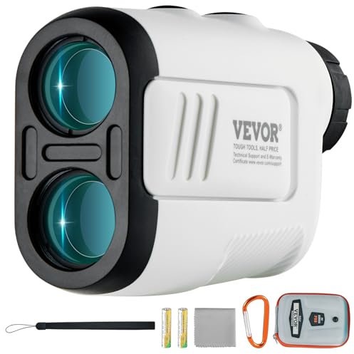 VEVOR Laser Golf Entfernungsmesser mit Slope On/Off, 600 m Golf Rangefinder, Entfernungsmesser Jagd Bogenschießen 6-fache Vergrößerung und 22-mm-Sucher, Tragbarer Entfernungsmesser ABS-Kunststoff