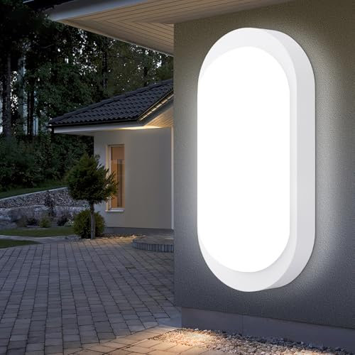 Oraymin Kellerlampe LED, 18W 1710LM Wandleuchte Innen, IP65 Feuchtraumleuchte Oval, LED Lampe Ovalleuchte Neutralweiß 4000K Kellerleuchte für Flur Keller Badzimmer Garten Garage Balkon
