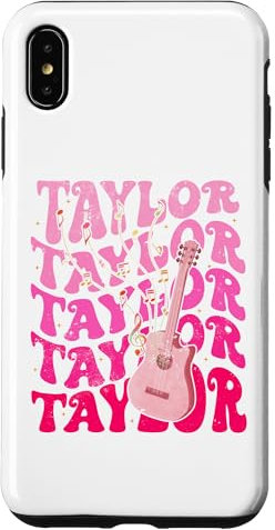 iPhone XS Max Retro TAYLOR First Name Personalized Guitar Birthday Case