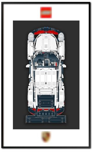SuFunSu Tableau de montage mural pour Lego 42096 Technic Porsche 911 RSR, cadeaux de collection pour adultes pour support mural de voiture Lego (panneau mural uniquement)
