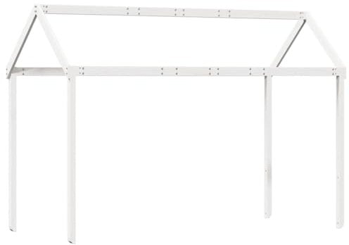 vidaXL Dach für Kinderbett, Kinderbettdach mit offener Seite, Kinderbetthimmel für Schlafzimmer, Bettdach Betthimmel, Weiß Massivholz Kiefer