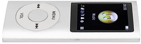 MP3 Player, Lossless Sound Slim 1.8 Inch LCD Screen Portable Music Player, Support 64G Memory Card Not Included, MP3 Player (Silver)