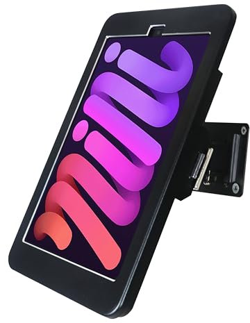 WeSTRUGGLE Support mural pour tablette iPad Mini 6ème génération 8,3, avec verrou de sécurité antivol et clé, rotation arbitraire, multi-angle, métal, noir