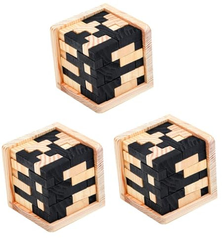 Alasum 3St Luban-Schloss Spielzeug Kongming-Sperre Holz