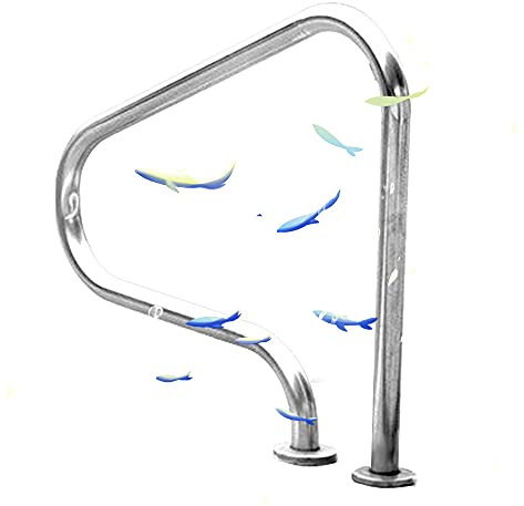 Rampa de barandilla de seguridad de acero inoxidable para piscinas enterradas, pasamanos EasytoInstall para soporte de seguridad en las entradas