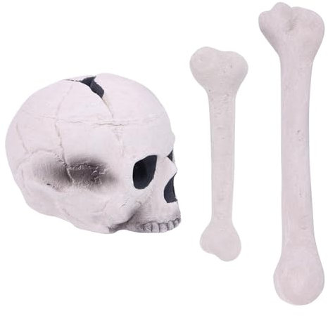 Feuerstelle Totenköpfe Set - Horror Feuerstelle Steine, wiederverwendbare Feuerstelle | Simulation Schädel Horror Kamin brennen, Keramik Imitierter menschlicher Schädel für Halloween, 32 x 12 x 12 cm