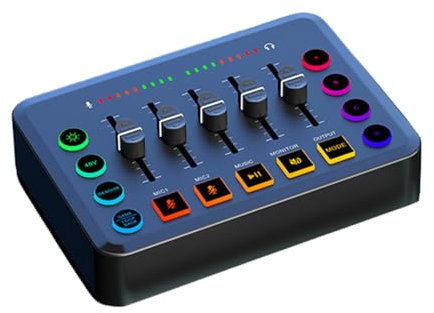 Carte son en direct - Processeur audio en direct avec mélangeur sonore professionnel pour chanteurs et baladodiffuseurs