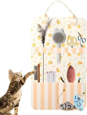 itrimaka Cat Wand Toy Storage Bag - Cat Toy Organizer Storage Bag - Cat Feather Toy Hanger, Storage Organizer Cat Toy Holder for Organizing Cat Teaser Wand Toys