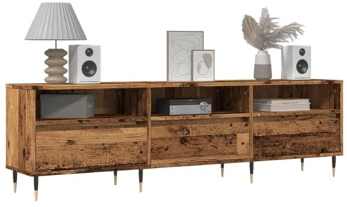 Homgoday TV-Schrank aus Holz, Antik-Optik, 150 x 30 x 44,5 cm, TV-Schrank für Wohnzimmer, Tisch