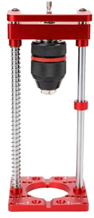 Luocute Portable Drillling Guide, Hand Electric Drill Holder Handheld Bench Drill Fixing Bracket 35mm Hinge Hole Locator, Handheld Multi Angle Drill Guide Attachment for Woodworking