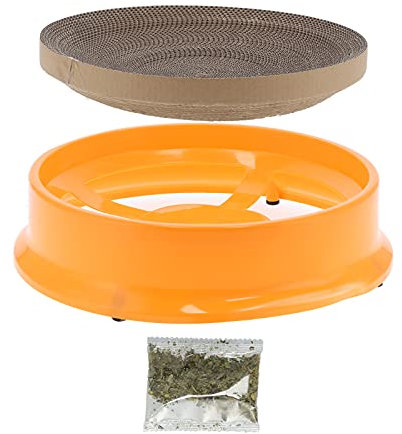 Torre de árbol para gatos, postes rascadores de papel corrugado reemplazables para gatos, rascador de cartón, cama, suministros para gatos, color naranja