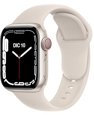 ELETTRONEO C1B Correa Deportiva para Apple Watch Ultra 2 49mm, Series 10 46mm, 9 8 7 45mm 41mm, SE 6 5 4 44mm 40mm, 3 2 1 42mm 38mm Pulsera Strap, Luz Estelar