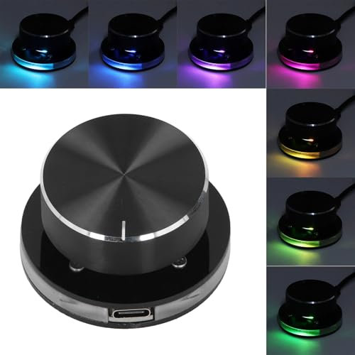 Controllo del Volume USB, Manopola del Controller Audio Multimediale, con Luce RGB, Manopola di Controllo del Volume PC, con una Funzione Muta Chiave, Controllore di Regolazione