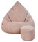 Slevobox Sitzsack mit Hocker Puderrosa 95x95x120 cm - XXL Sitzsack Erwachsene mit Füllung - Schlafzimmer und Wohnzimmer Möbel - Samt Indoor Sitzsäcke - Bean Bag - Lounge Sessel