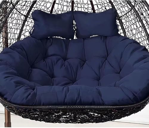 Egg Chair Swing Cushion, 2 Person Hanging Egg Chair Cushion Replacement, Double Hanging Basket Chair Cushion, Hanging Hammock Chair Cushion(Q,130 * 110cm/51 * 43in)