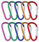 Lot de 10 petits mousquetons avec fermeture à vis - Multicolore - Pour camping, pêche, randonnée, verrouillage