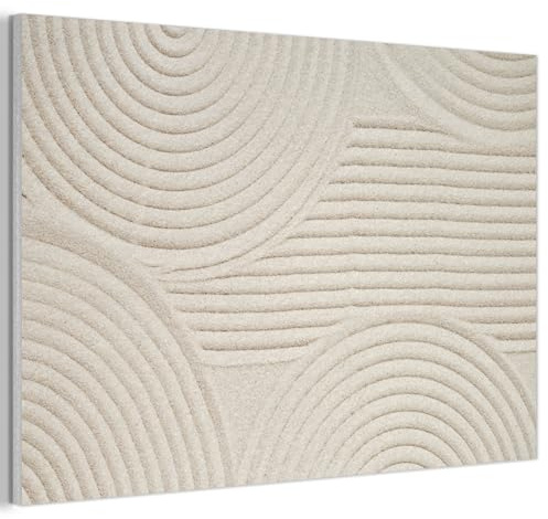 MuchoWow© Wandbilder Akustikpaneele Filz Deko Wohnung Bild Wohnzimmer | 90x60 cm - Wandpaneele Schallabsorber Wand Bilder Wandpaneel Wall Decor Muster - Abstrakt - Weiß