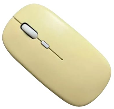 Genérico Ratón inalámbrico, Ultrafino, silencioso, Alimentado por batería, Compatible con iPad, portátil, Escritorio, Ideal para Uso en casa y Oficina. (Amarillo)