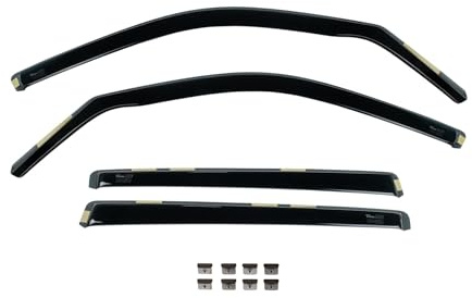 Team HEKO Wind Deflectors for Ford S-Max 2010-2014 Front and Rear Set of Window Deflectors, Accessories Smoked UV & Scratch Resistant Acrylic In-Channel Fitting Air Ventilation & Rain Protection