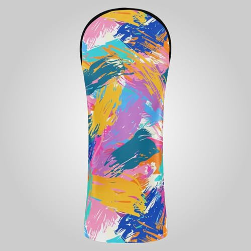 Colorful Splashes of Paint Golf Head Cover Set Headcover with Interchangeable No. Tags Designed to Fit All Woods and Drivers
