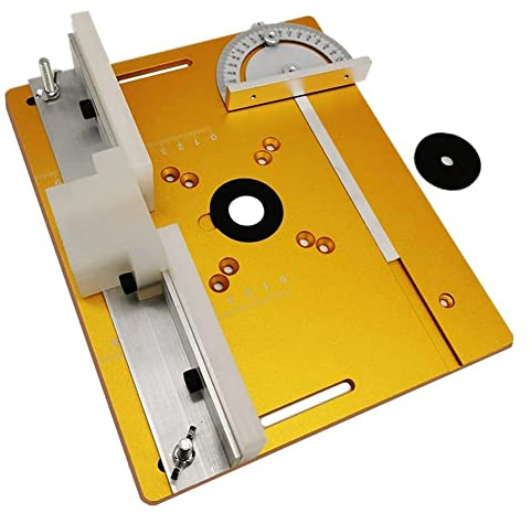 Iegefirm 1 Pcs Router Table Insert Plate W/Miter Gauge New for Woodworking Table Saw Multifunctional Trimmer Engraving Machine (B)