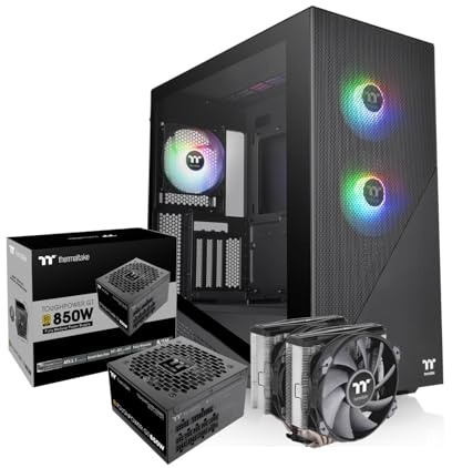 Thermaltake Bundle Divider 370 TG ARGB | Black + TOUGHAIR 710 | Air Cooler | Dual Tower + Toughpower GT 850W | ATX 3.1 | 80 Plus Gold | vollmodular | PCIe 5.1 12V-2x6 (12+4)