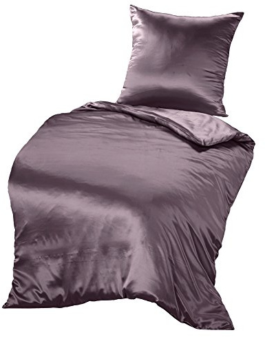 THXSILK Seidenbettwäsche Set 2 teilig, Bettbezug 155x 220 cm und 80 x 80 cm Kissenbezug, Hypoallergen 19 Momme Maulbeerseide Bettwäsche, Ultra Weich und Glatt, Lila