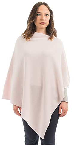 DALLE PIANE CASHMERE - Poncho en cachemire mélange - Made in Italy - Femme, Couleur: Rose, Taille unique