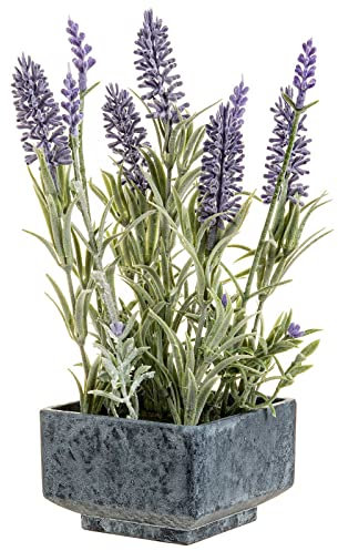 SIDCO Deko Lavendel Topf Kunstpflanze künstliche Blume Pflanze Zimmerpflanze Lavender