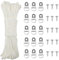 TUPARKA 15m*3mm Picture Wire Picture Hanging Cord White Nylon Picture Cord for Mirror Photo Frame with 15 Hanging Hooks and 15 Screws