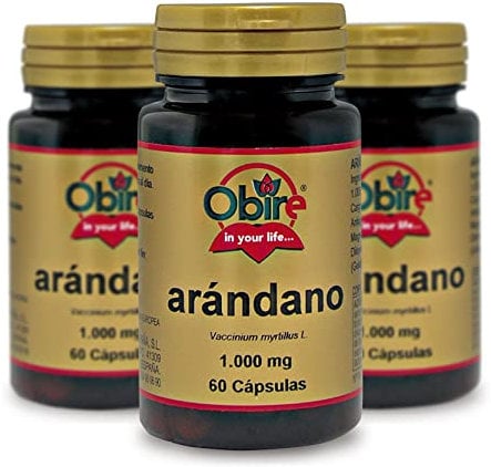 Obire | Arándano 1000 mg | 60 Cápsulas | Pack de 3 Unidades | Extracto Seco Rico en Vitamina C | Bienestar General