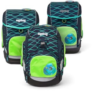 ergobag Fluo Zip Set Sichtbarkeits-Set pack cubo und cubo light gekauft nach Juli 2019 Set 3-teilig Grün