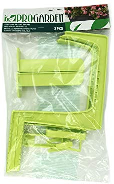2er-Set Blumenkastenhalterung Balkonkastenhalterung aus witterungsbeständigen Kunsstoff flexibel einstellbar (Grün) - passend für viele Balkongeländer robust wetterfest Pflanzkastenhalter Outdoor