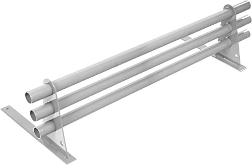 Komplettes SCHNEEFANGROHR Set 1,5 m, für Plattdach, 6 Farben, 1, 2 oder 3 Rohre! (3 Rohre / 2 Halterungen, RAL 9006 - Silber)